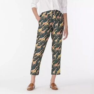 J Crew Collection Pants 100% Silk Womens 4 Will Giraffe Eclectic Artsy Pull On
